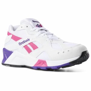 Adidasy Damskie Reebok Aztrek Białe/Różowe/Fioletowe PL 63YMQDR